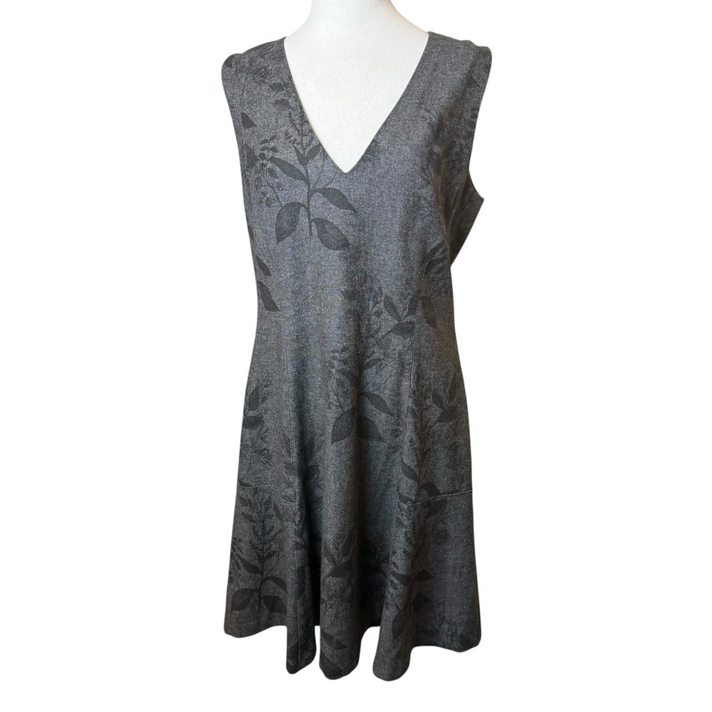 Banana Republic Gray Tweed Floral Print Wool Blend Dress Fit & Flare‎ Size 12